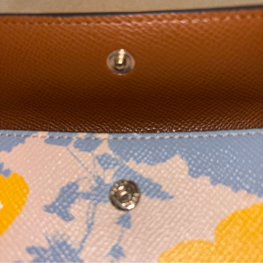 Furla Floral Wallet Coin Pocket Tri-fold Mini Leather Wallet - Picture 7 of 11
